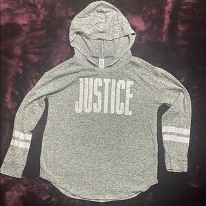 Justice Gray Heathered Sweatshirt Hoodie
